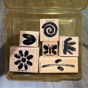 Stampin up two step Painted garden 6 wood stamp set